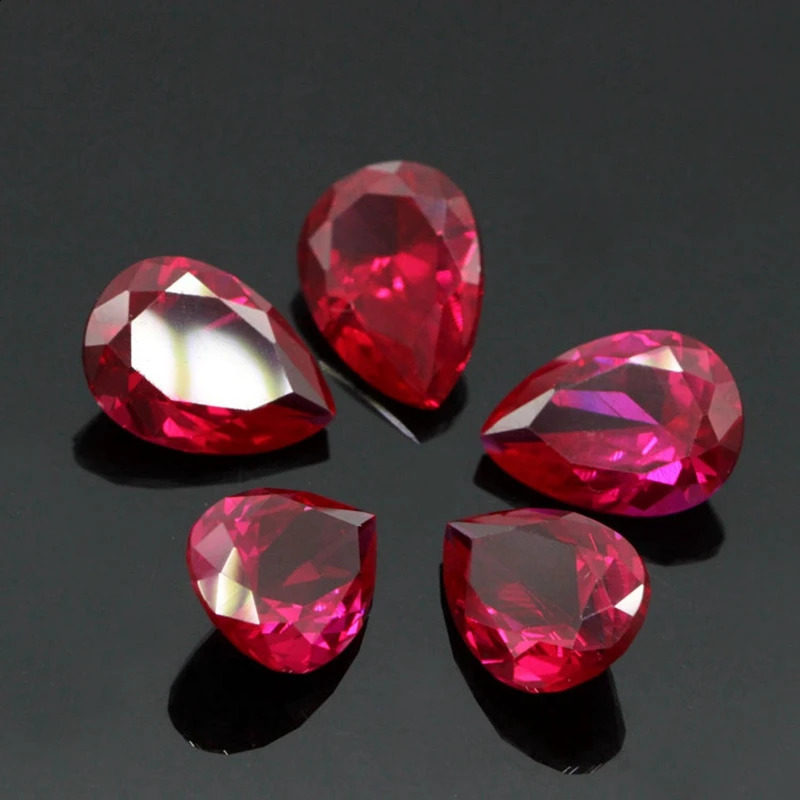 Natural Ruby 13x18mm Sri-Lanka Pear Cut VVS Blood Ruby Loose Gemstone for Setting Jewelry Making 250319