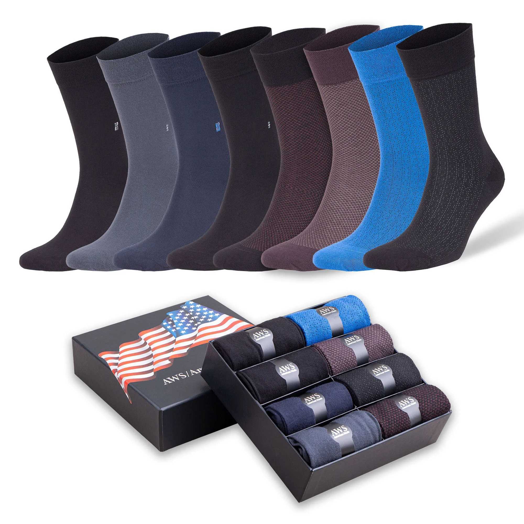 Mens bamboo and synthetic silk dress socks 8 pairs of color matching sizes 8-11.5 soft and odorless environmentally friendly X250319