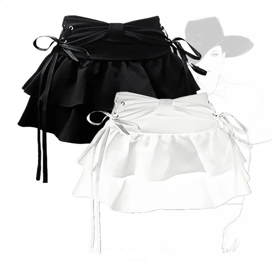 Fashion Womens Girl Sweet Kawaii Bow Vintage Y2k Clothing American Street Clothing Sexy Summer A-line Gothic Mini Cowboy Skirt 250317