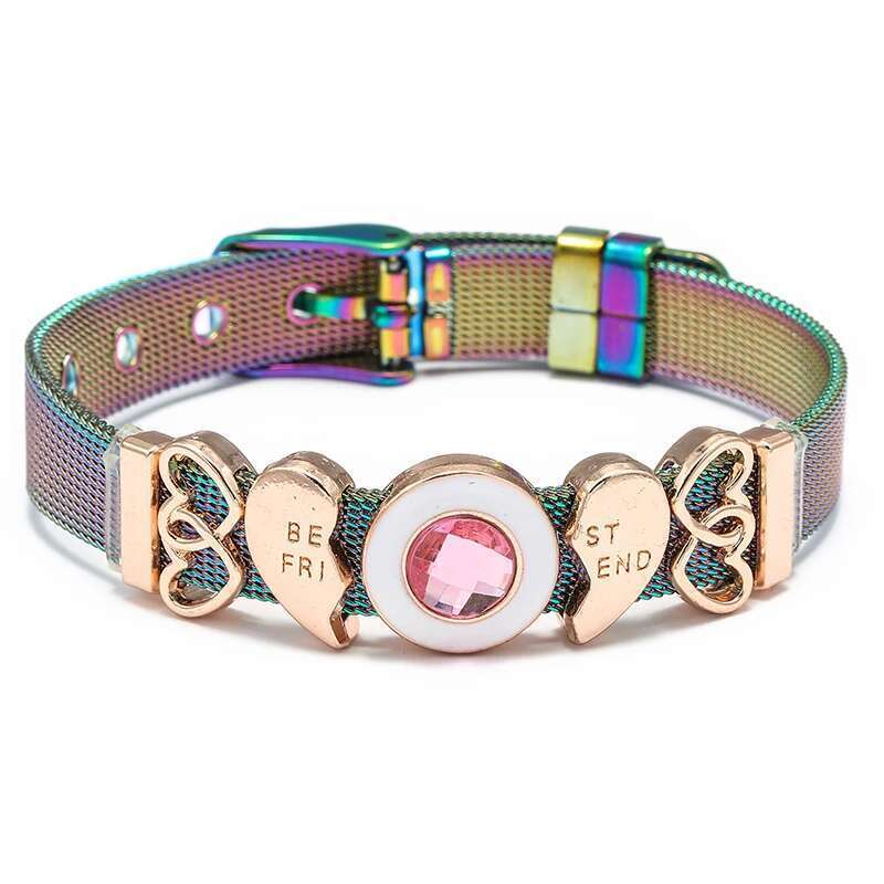 2024 Spring New Stainless Steel Mesh Bracelets For Women Men DIY Love Crown Ladybug Charm Brand Bracelet Bangle Jewelry Gift
