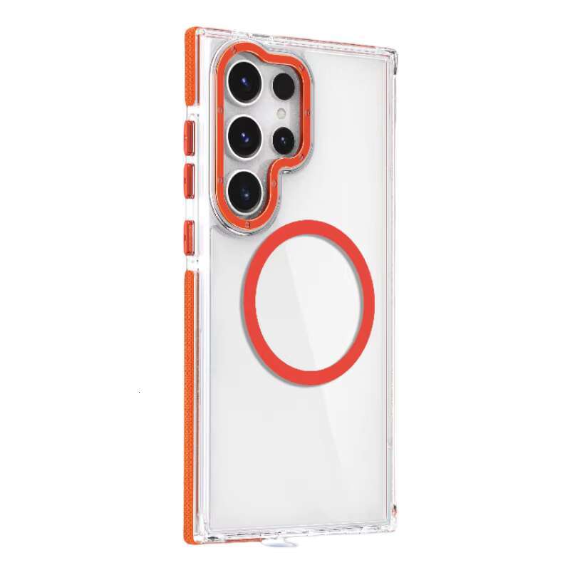 Original Clear Mobile Phone Case for Samsung S22 S24 S25 Ultra S23 Plus Magnetic Wireless Charging Transparent Protective Cover