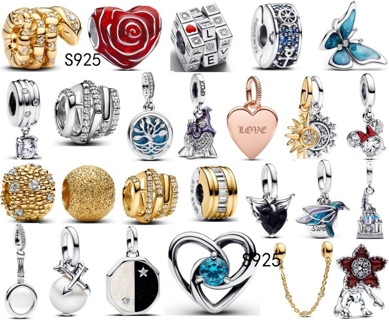 925 Silver New 2025 Rose Mother's Day Series Eternal Conformity Beads Pendant Suitable for Women's Jewelry Bracelet Accessories