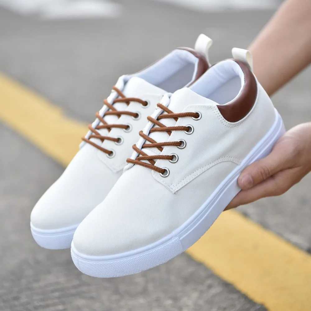 Mens Shoes Lace-up All-match Casual Shoes Canvas Sneakers Flat Shoes Fashion Comfortable Rubber Soled Non-slip Sneakers Z250319
