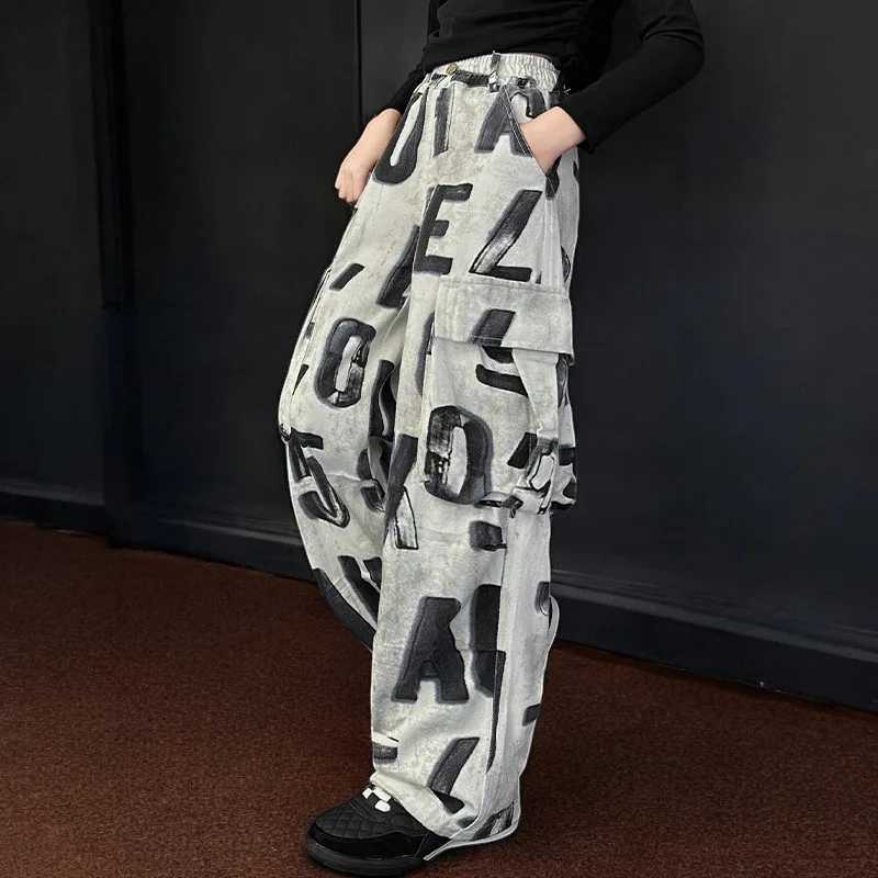 Streetwear Cute Girls Cargo Pants for Kids Trousers Teenagers Wide-legged Pants Children Outfits Baby Clothes 5 7 9 11 13 YearsT250318