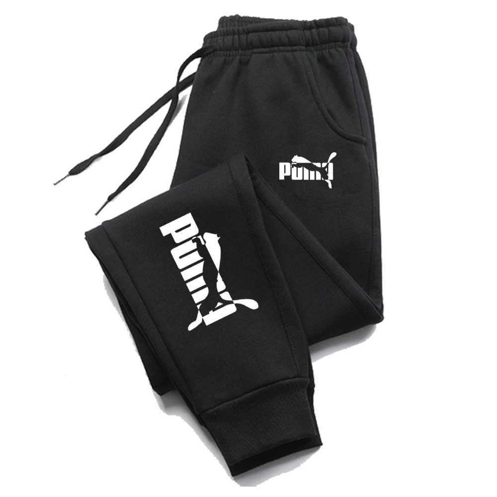 Fashion Letter Print Winter Warm Sweatpants Mens Casual Joggers Trousers Male Fashion Loose Soft Pants X250319