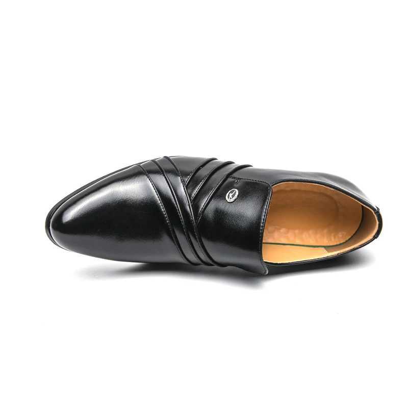 New Business Formal Oxford Shoes Mens Casual Wedding Office Party High Heels Classic Mens Shoes PU Leather Dress ShoesXJ250319
