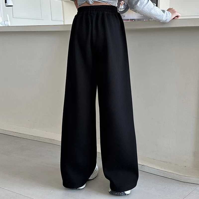 School Child Spring Sports Pants for Girl Casual Cotton Trousers Kids Trendy Sporty Straight Sweatpants 5 6 7 8 9 10 12 14 YT250318