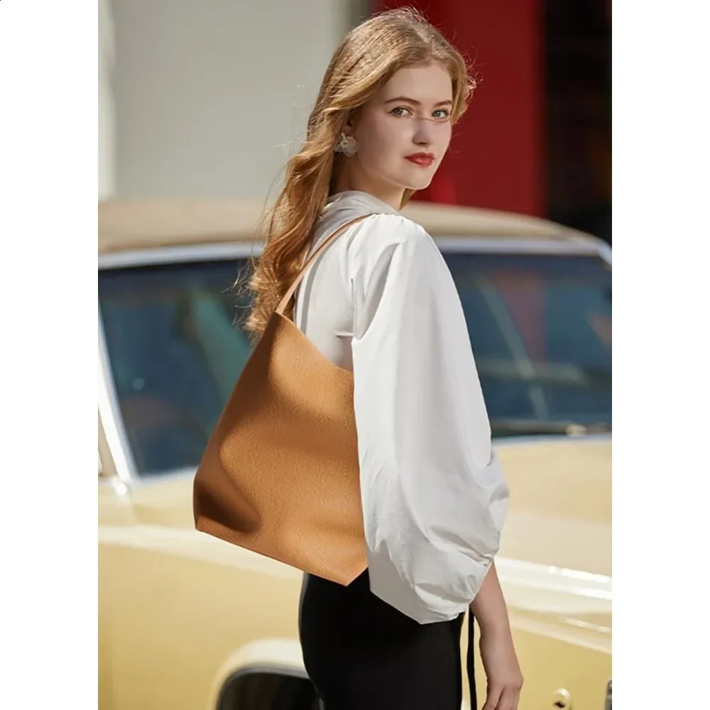 Hobo Bags for Women Vegan Leather Bucket Bags Minimalist Shoulder Handbag Leather Shoulder Bags for Women Large Bucket Tote 250317