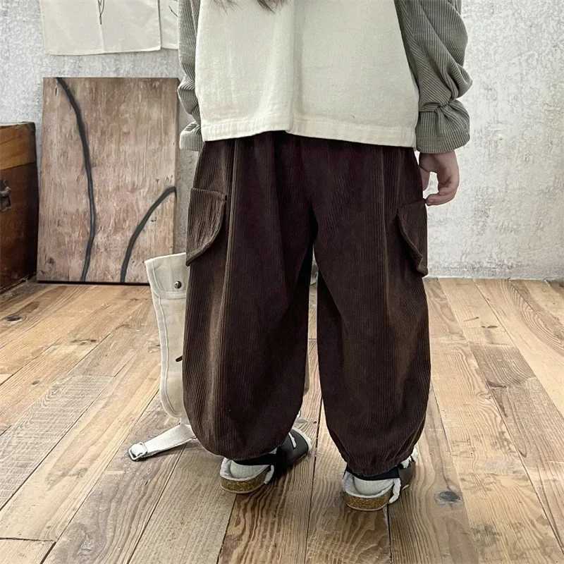 1-12Y Boys and Girls Work Pants Cool Childrens Hip Hop Trouser Spring/Summer Youth High Waist Casual Straight Pants Childrens ClothingT250318