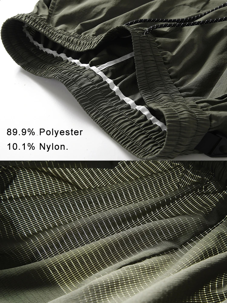 Summer mens cargo shorts multi pocket sweatshirt breathable quick drying cow leg pants loose breeze 250319