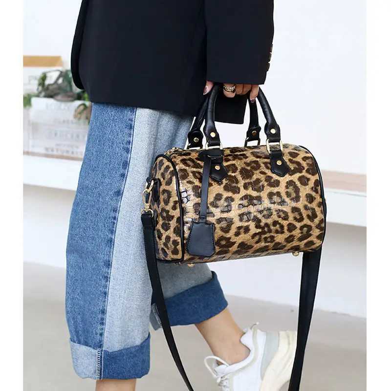 New Fashion Leopard Wen Handbags European Design Patent Leather Ladies Shoder Bags Fem Girl Brand Luxury Crossbody Bag Z250318