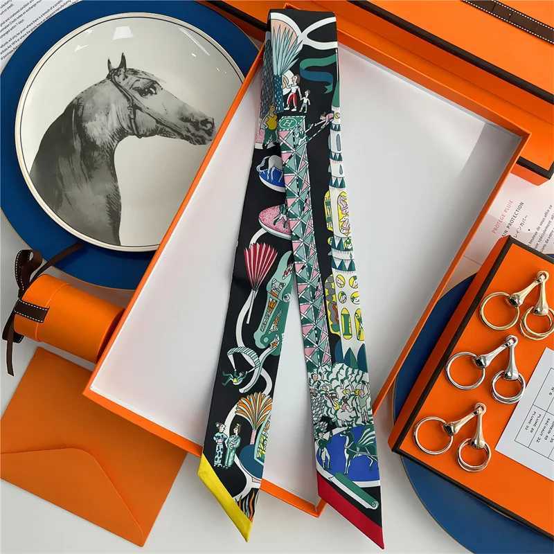 100% high-quality silk luxury brand products scarves hairpins necklaces tight scarves hair accessories X250319