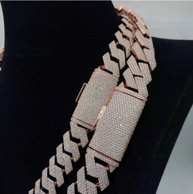 Custom Pass Test Vvs Moissanite Dia Fashion Cuban k Chain 10mm 12mm 15mm 18mm 20mm Hip Hop Necklace Men Jewelry