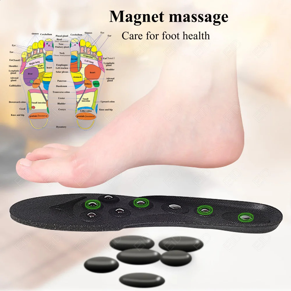 EiD Big Magnets Foot Massage Magnetic Insoles Feet Massage Physiotherapy Therapy Acupressure Slimming Insoles for Weight Loss 250319
