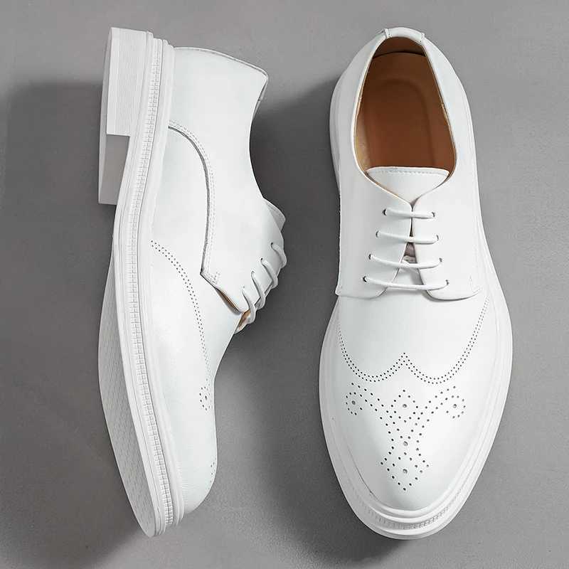 New Men British Gentleman Women White Formal Brogues Shoes Male Dress Wedding Prom Homecoming Shoes Social MenXJ250319