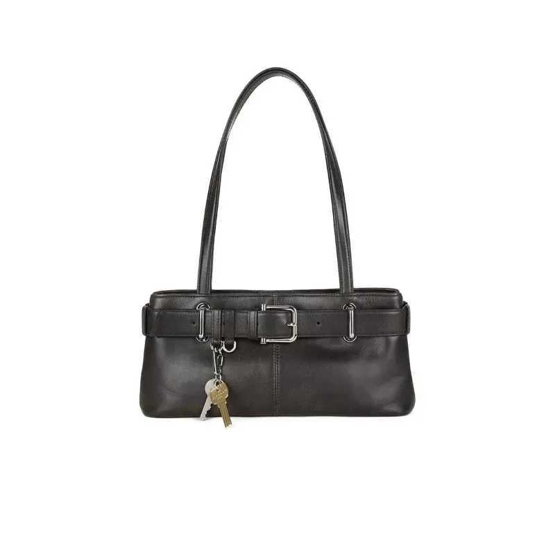 Y2k Underarm Bag Wen Vintage Designer Korean Female 2025 Trendy Black Cmuting Shoder Bag Fem Ahetic Simple Handbag Y250318
