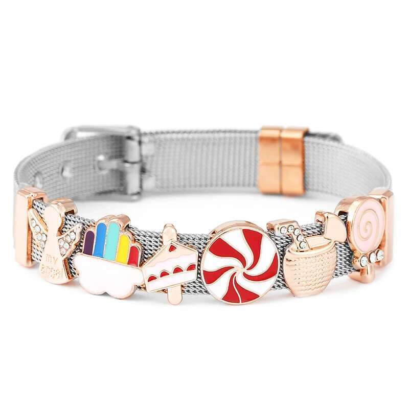 10mm Crystal Sweet Styles Beads Charm Bracelets DIY Mesh Keeper Bracelets Pulseras Mujer For Women Men Best Fashion Jewelry Gift