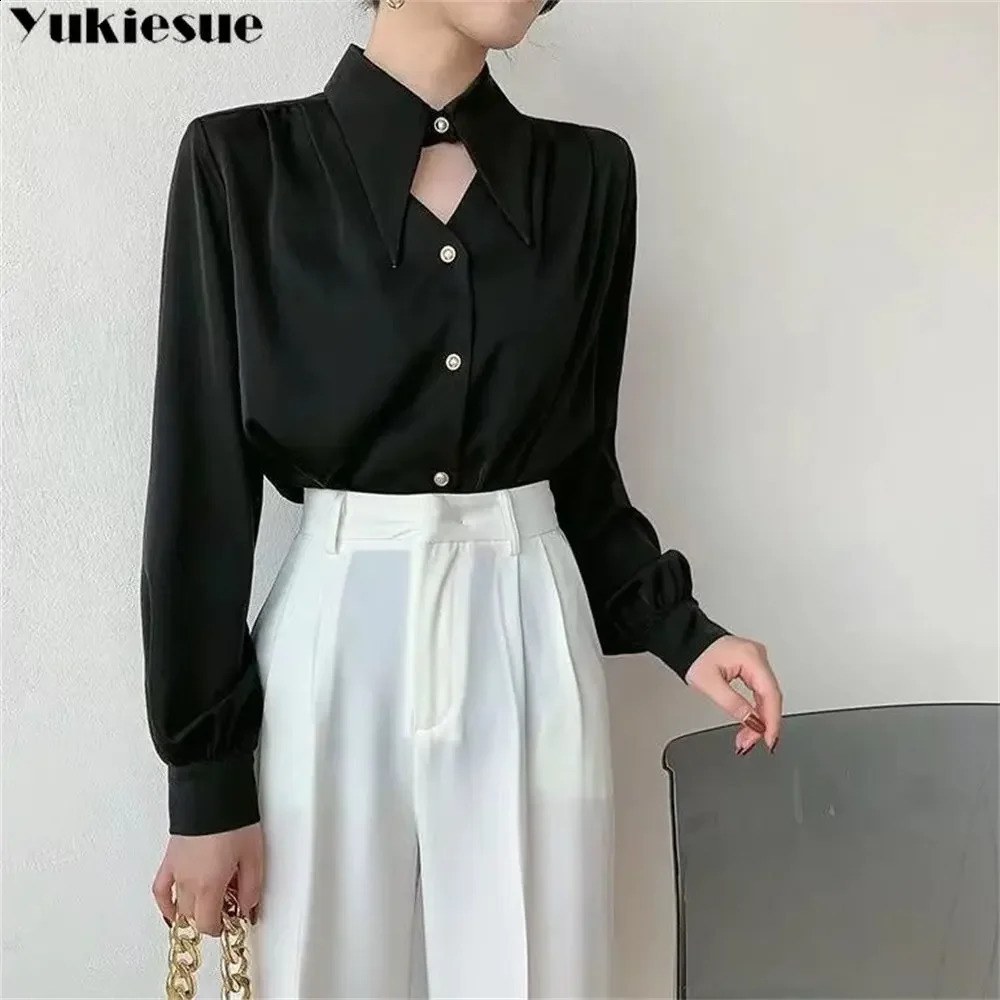 Spring shirt Elegant OL Chic Turn-down Collar Long Sleeve tops Womens Top Blouse women shirts and blouses Female Clothing 250318