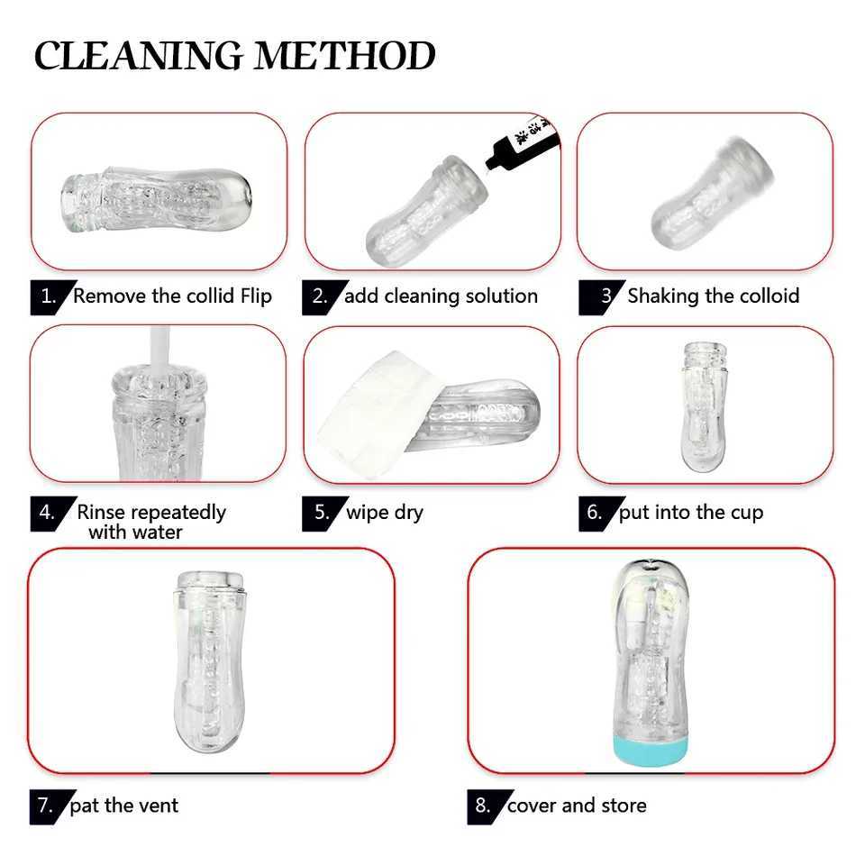 Male Masturbator Cup Soft Silicone Pussy Transparent Vagina Adult Goods Endurance Exercise Vacuum Pocket Cup for Adults Sex ToysXJ250319