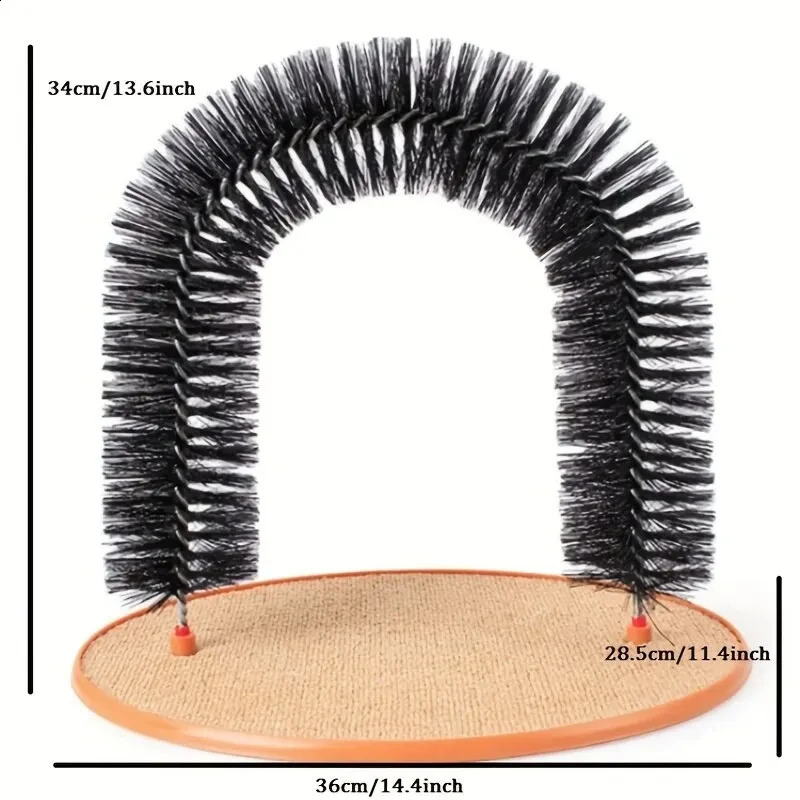Cat toy arch selfservice beauty and baby friendly felt with massage friction brush scratch pad cat interactive 250312