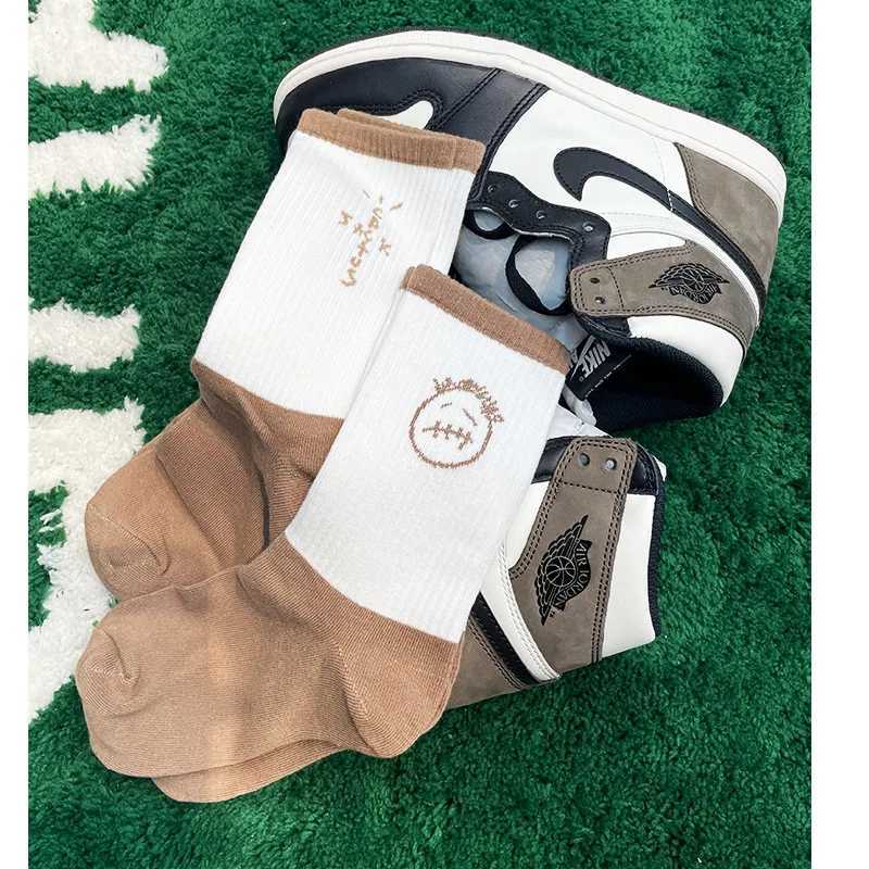 Mens SOCKS Crew SOCKS Cotton Sports Hip Hop Basketball Skateboarding White/Yellow/Black SOCKS 3 pairs/box X250319