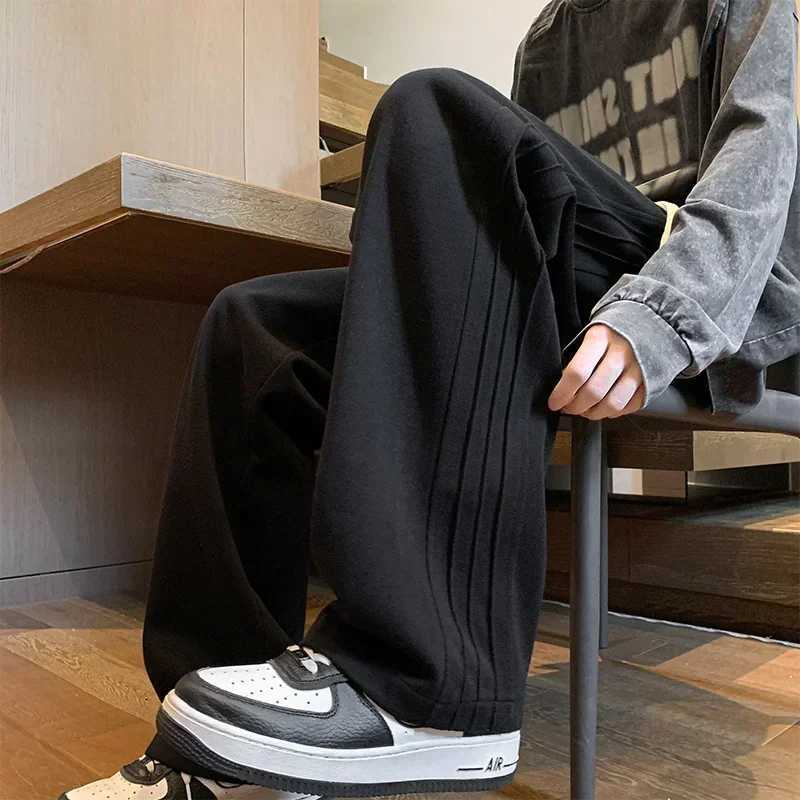 New Mens Side Stripe Y2K Vintage Sweatpants Casual Drawstring Baggy Trousers Gym Jogger Pants Streetwear Pantalones Hombre X250319