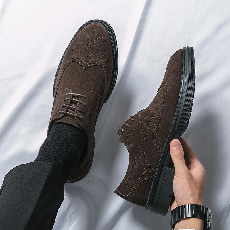 Men Oxford Shoes Comfort Suede Leather Shoes Vintage Slip-on Classic Casual Men Solid Color Shoes Wedding Male Lightweight Shoes 250314