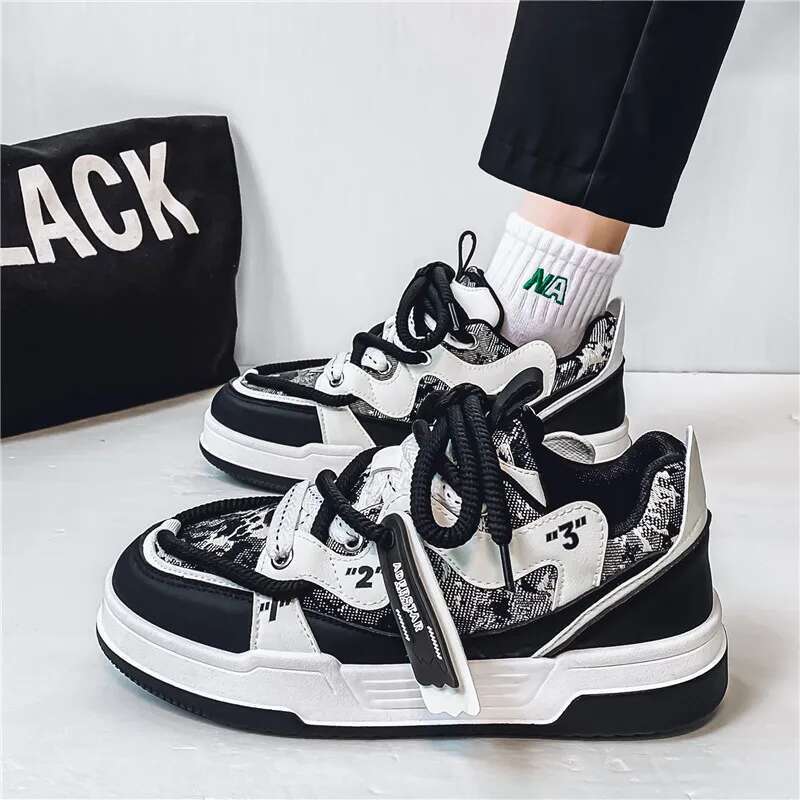 2025 new men's multifunctional retro casual flat bottomed sports thick soled designer fashionable height increasing bread shoes