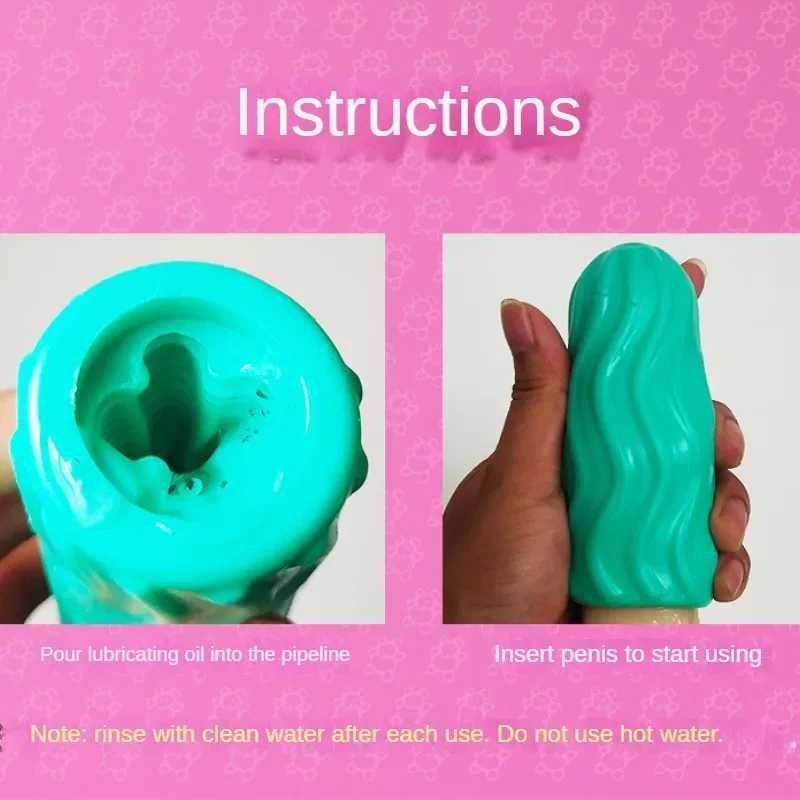 Male Masturbator Cup Manual Silicone Portable Sucking Airplane Cup Soft Vagina Blowjob Pocket Pussy Masturbation Sex Toy For Men W250319