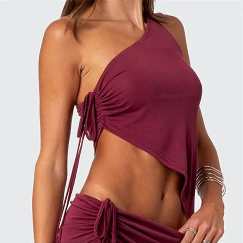 Cross disciplinary Instagram style niche fashion summer shoulder n pleated short sleeved vest 250319