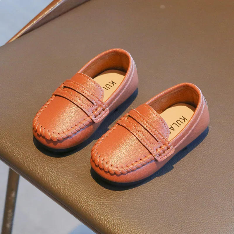 Children Soft PU Leather Shoes Spring Autumn Kids Oxfords Boys Slipon Loafers Brown White Black 250319
