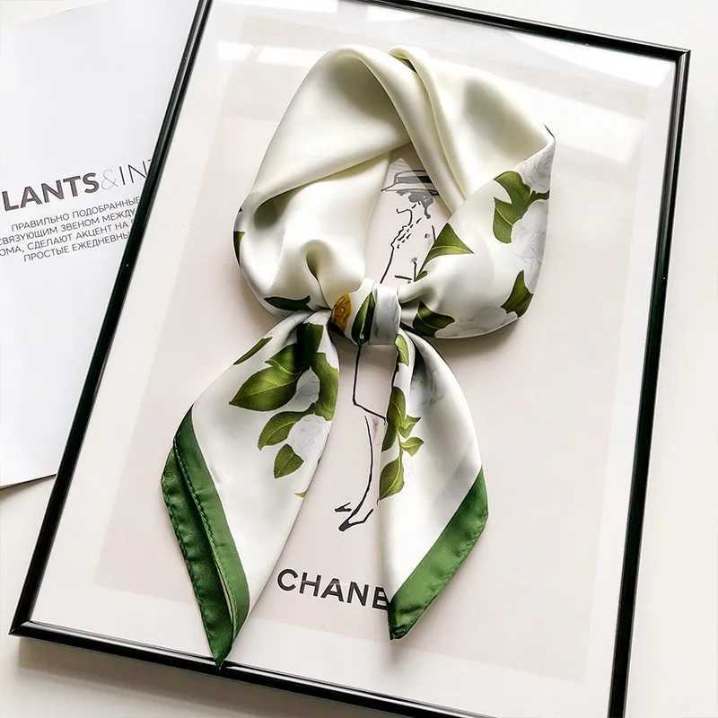 Filament Square Scarf Satin Shawl Headband Fem Hairband Wrist Luxury Kerchief 70 * 70cm Echape 2024 Bandana X250319