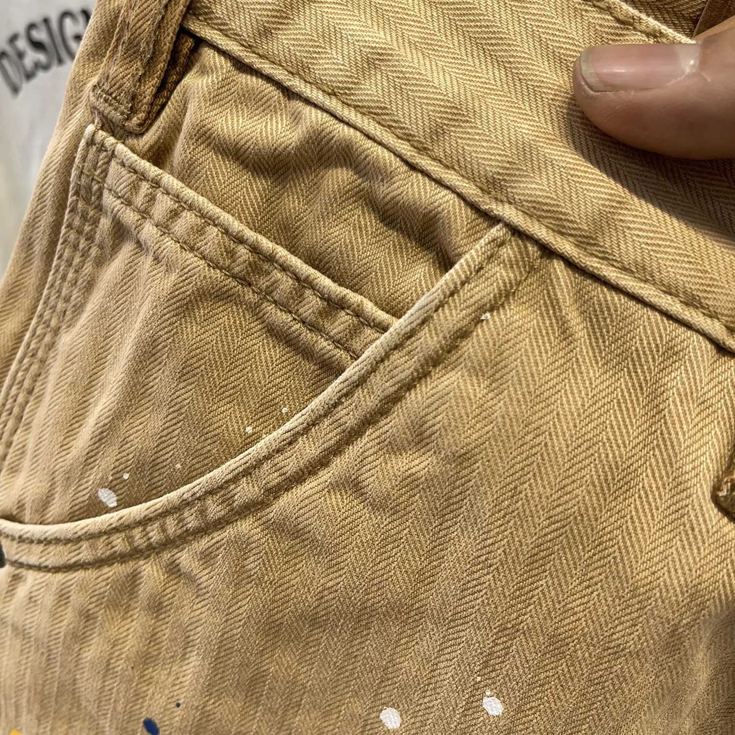 PFNW Fashion Splicing Casual Shorts for Men Loose Direct Splashing Ink Color Collision Design Five Minute Pants Summer Trend 28W5962 W250319