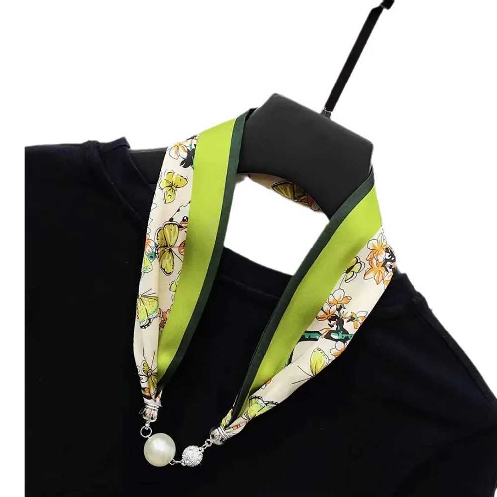 Imitation silk scarf magnetic buckle necklace pendant for wearing spring and summer certificate protection X250319