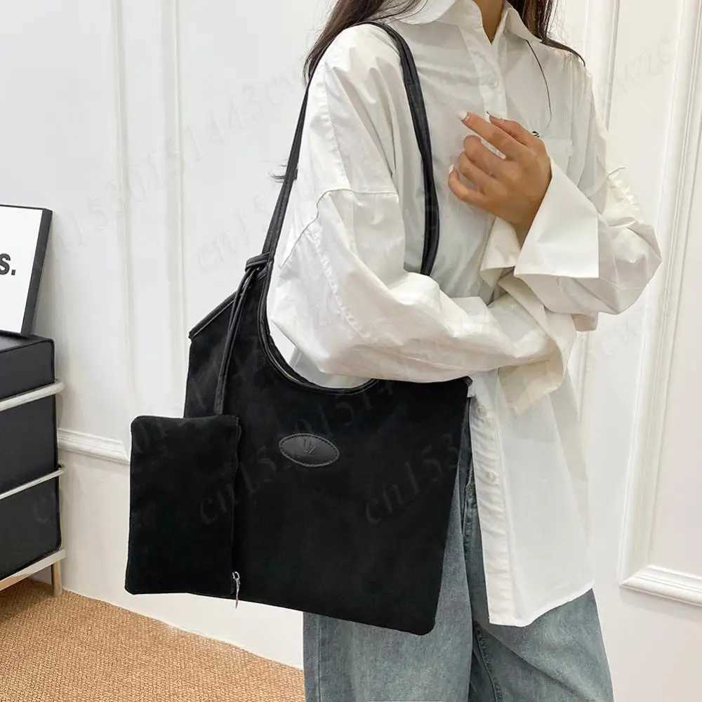 Suede Shoder Bag for Wen Suede Tote Bag Slouchy Underarm Bag Magnetic Closure Handbag Solid Color Bucket Bag Travel Hobo Bag Z250318