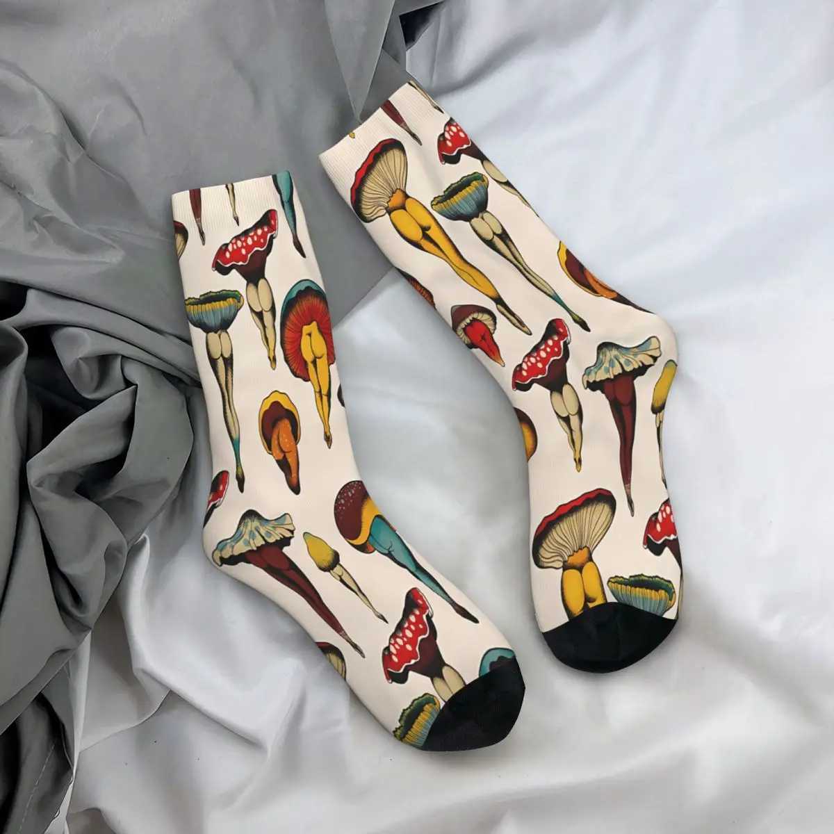Sexy Mushroom Socks for Men and Women Spring Long Socks Printing X250319