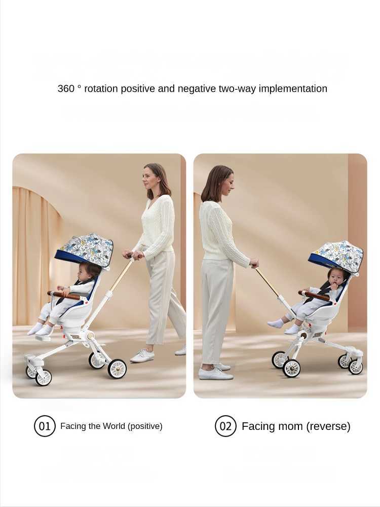 New Lightweight stroller can be carried on the plane baby stroller foldable Can sit and lie down baby trolley car four wheels Z250319