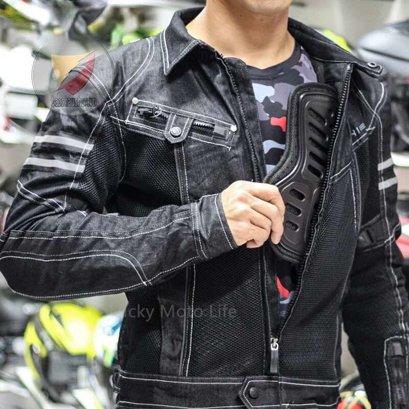 KOMINE Jk006 Spring Breathable Denim Mesh Racing Ride High-Performance Drop Resistance Clothing Motorcycle Jacket