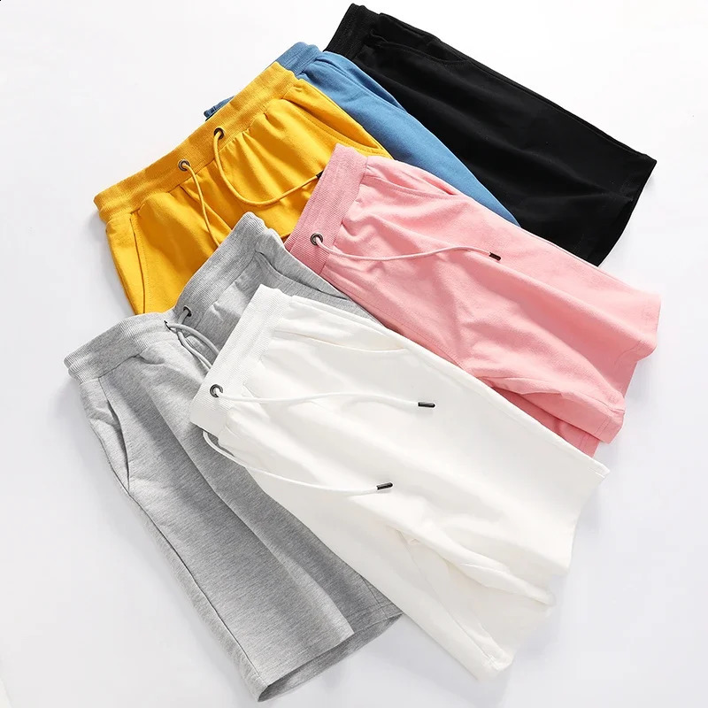 Mens Casual and Fashionable Pure Cotton Shorts with Drawstring and Comfortable Pants 250317