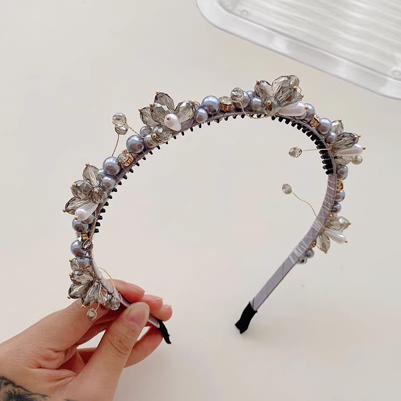 Ladies Artificial Pearl Beaded Hair Accessory with Crystals - Ideal for Bridesmaids and Birthdays