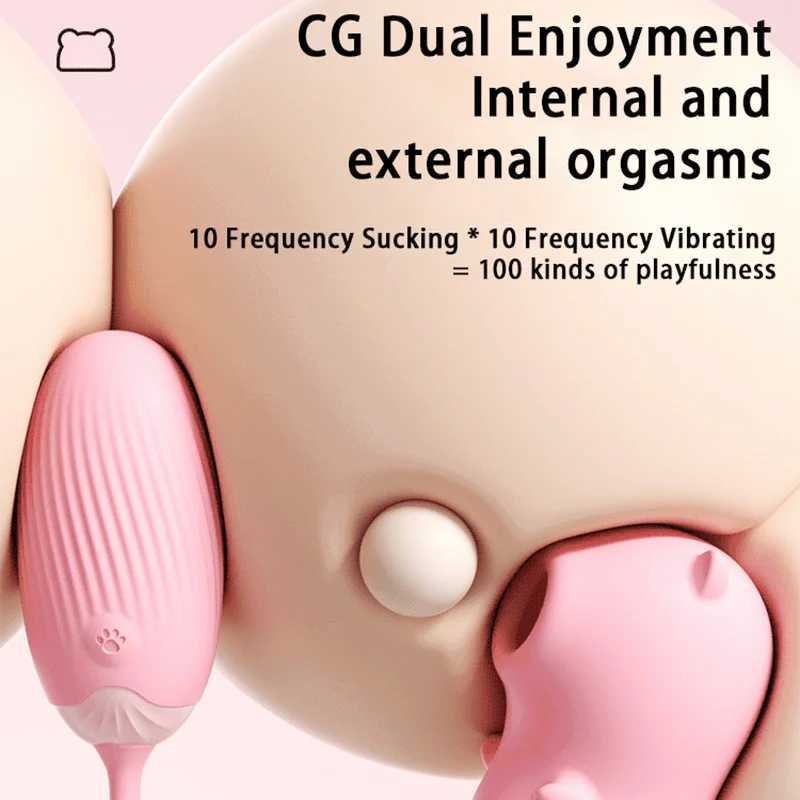 Application remote control 2-in-1 cute suction vibrator clitoral orgasm female sex toy USB charging vibrator g-point stimulation W250319