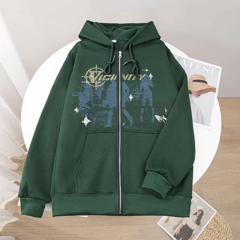 Super Large Hoodie with Printed Zipper, Neighborhood Collection, 2024
