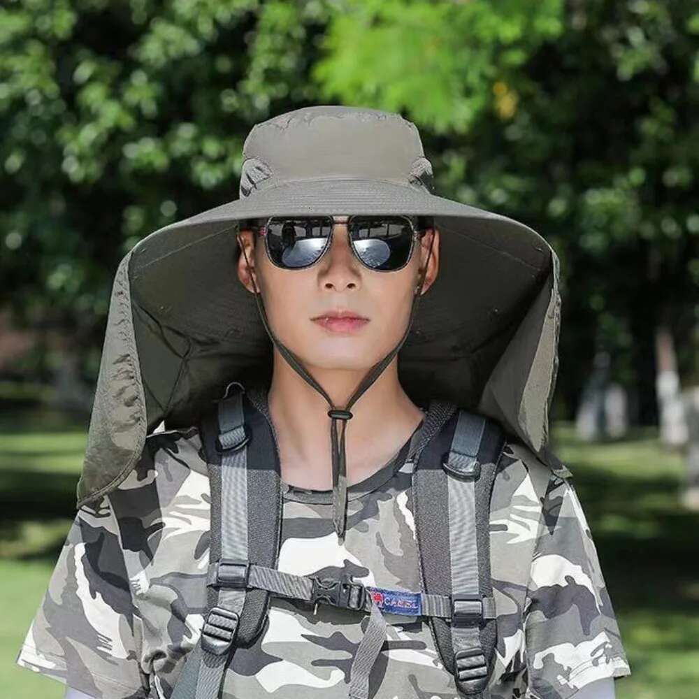 Hot Sale 360 Degrees Protection Sun Anti-Uv Wide Brim Agricultural Work Protect Neck Bucket Hat Spring