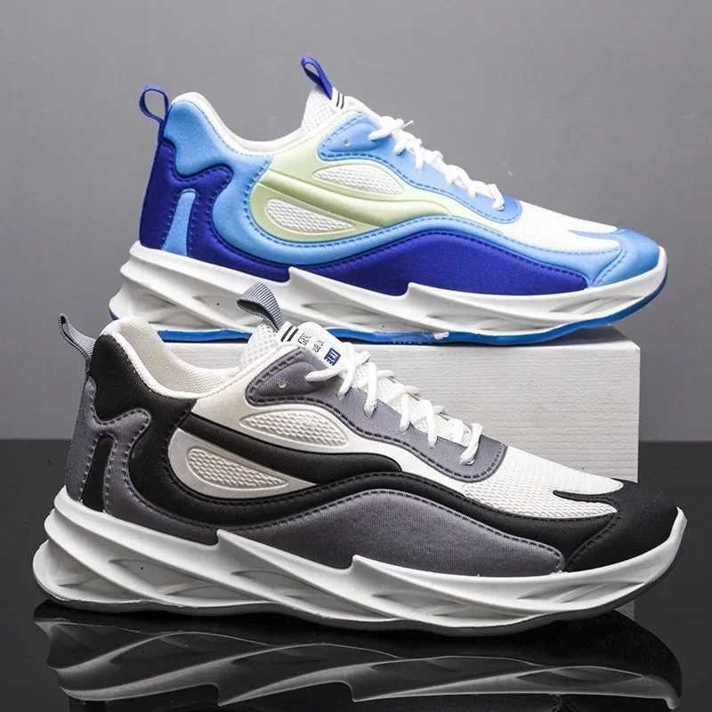 Mens Shoes Breathable Casual Shoes Fashion Mesh Men Sneakers Platform Lace-up Running Shoes Soft Sole Single Shoe Plus Size 46 Z250319