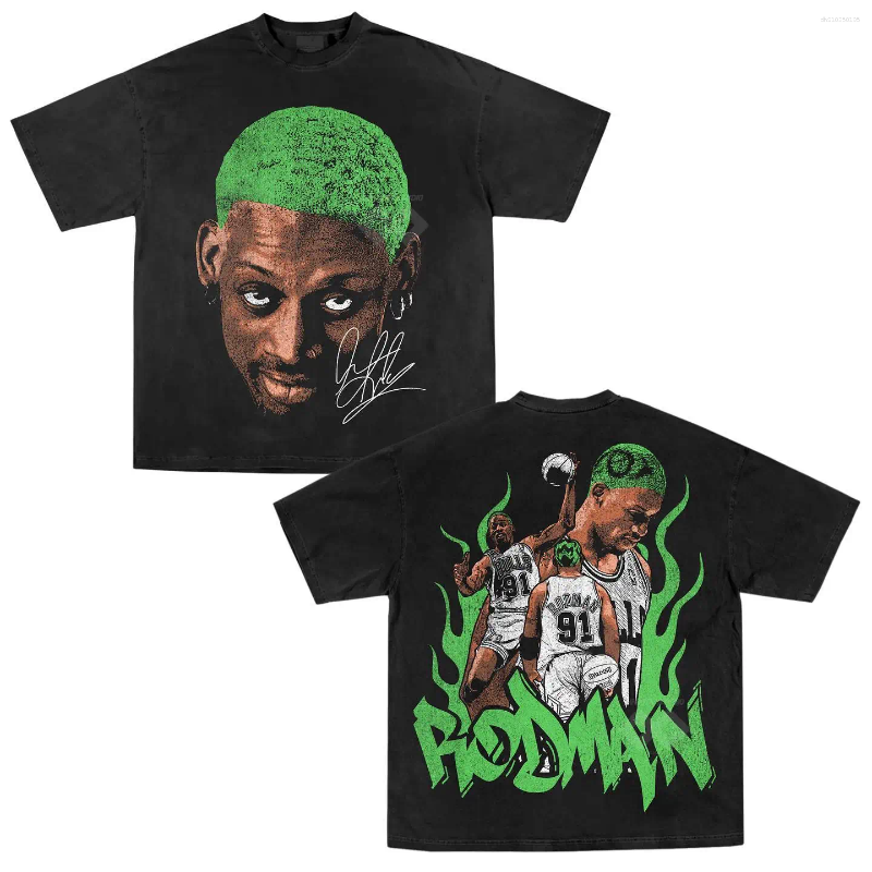 Men's T Shirts American Crew Neck Cotton Oversized Basketball Retro Hip-hop T-shirt For Men And Women High Quality Loose Short Sleeves