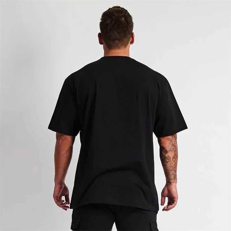 Solid color gym running sportswear fitness ultra-fine cotton shirt mens hip-hop short sleeved fitness muscle T-shirtT250318