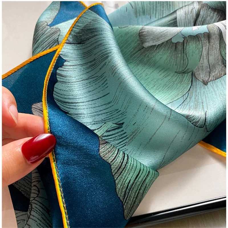 70*70cm Luxury Brand Designer Silk Square Scarf for Wen Satin Shawls Scarves Hjiab Bandana Hair Band Wrist Fashion 2023 X250319