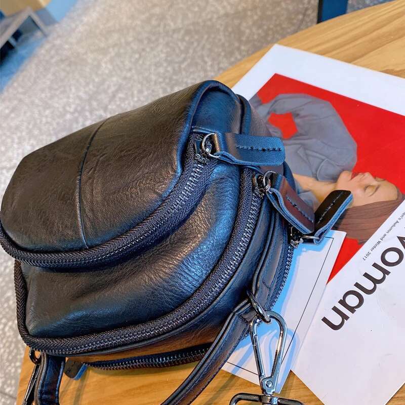 Women Handbag Small Trend Designer Wide Straps Female Shoulder Messenger Bag PU Leather Ladies Shell Totes Black