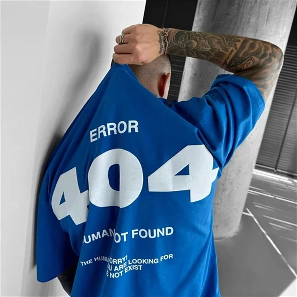 404 graphite mens Tshirt letter printing short sleeved summer Harajuku Street Y2K cotton top casual clothing 250319