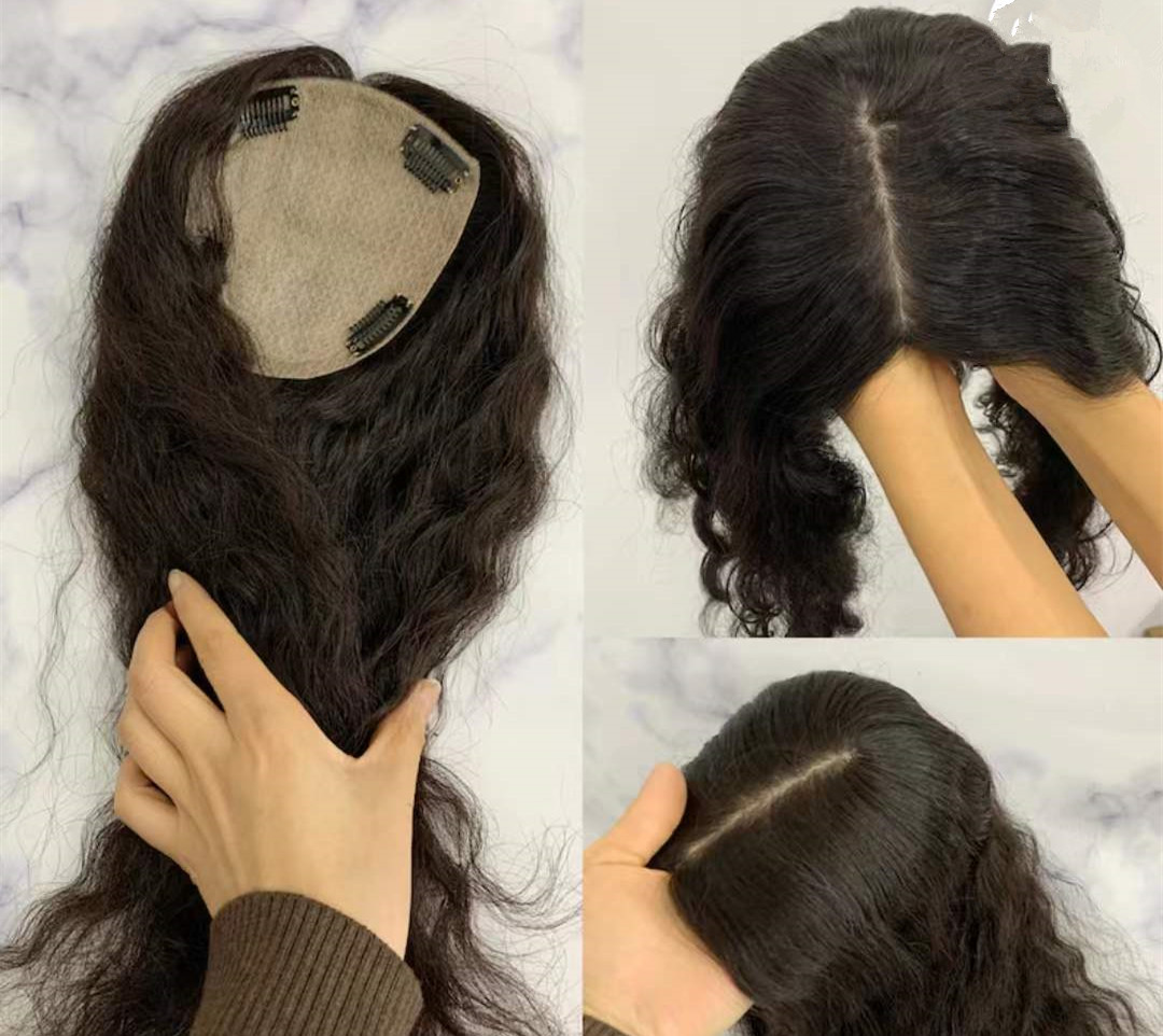 Natural Human Hair Toupee Base Topper Cuticle Remy Hair Ready to Ship New Style Popular Unprocessed Cheap wavy Curly brazilian Silk for Women 15x16cm